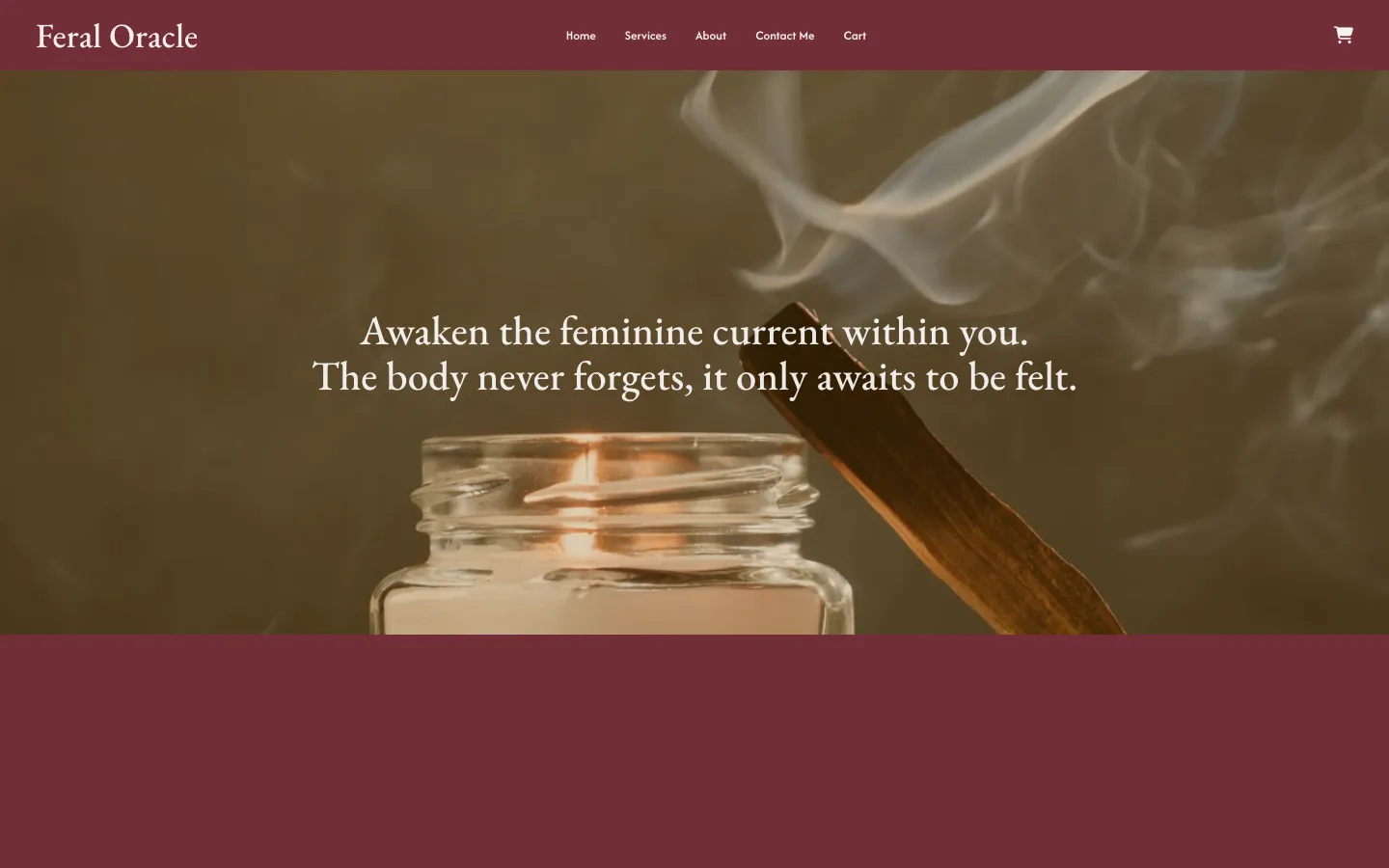 Feral Oracle website designed and developed for the business